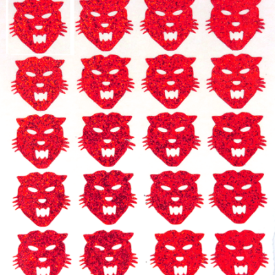 Wildcat Glitter Sticker Sheet - Red - 20 per sheet