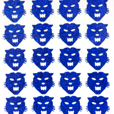 Wildcat Glitter Sticker Sheet - Royal - 20 per sheet