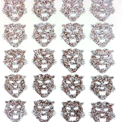 Wildcat Glitter Sticker Sheet - Silver - 20 per sheet