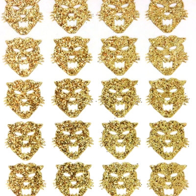 Wildcat Glitter Sticker Sheet - Soft Gold - 20 per sheet