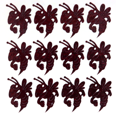Yellowjacket Glitter Sticker Sheet - Burgundy - 12 per sheet