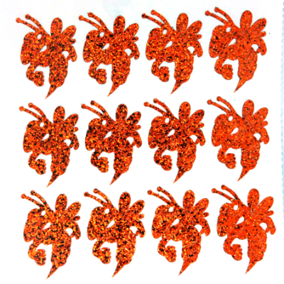 Yellowjacket Glitter Sticker Sheet - Orange - 12 per sheet