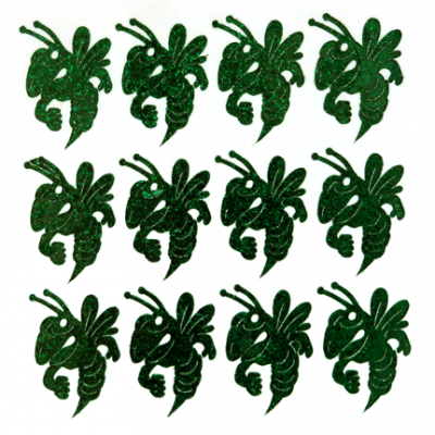 Yellowjacket Glitter Sticker Sheet - Emerald - 12 per sheet