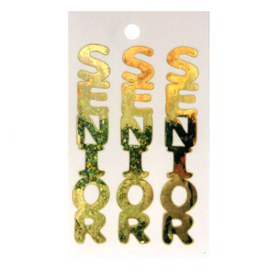 Pegable Senior Sticker - Holographic Gold - 2 per sheet