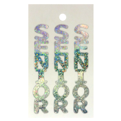 Pegable Senior Sticker - Holographic Silver - 2 per sheet