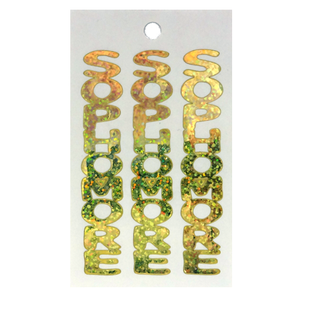 Pegable Sophomore Sticker - Holographic Gold - 2 per sheet