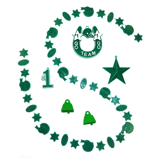 Football Trinket Asst #3 - Emerald - 6 pc. pkg.