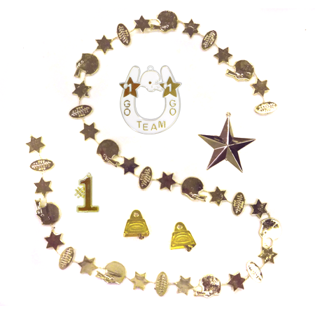 Football Trinket Asst #3 - Metallic Gold - 6 pc. pkg.