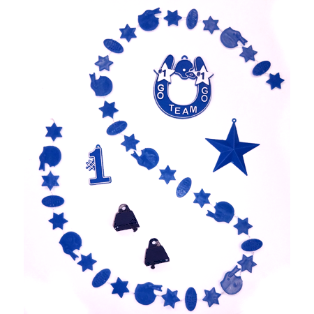 Football Trinket Asst #3 - Navy - 6 pc. pkg.