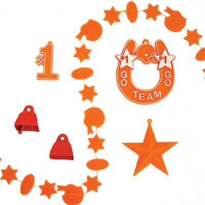 Football Trinket Asst #3 - Orange - 6 pc. pkg.