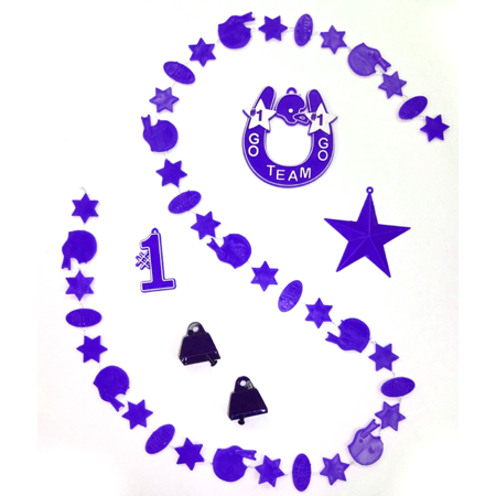 Football Trinket Asst #3 - Purple - 6 pc. pkg.