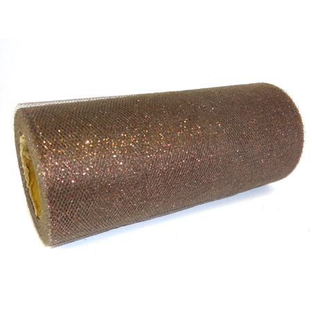6" Sparkle Tulle - Chocolate - 25 yd. roll