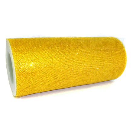 6" Sparkle Tulle - Gold - 25 yd. roll